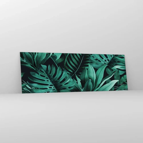 Impression sur verre - Image sur verre - Profondeur du vert tropical - 90x30 cm