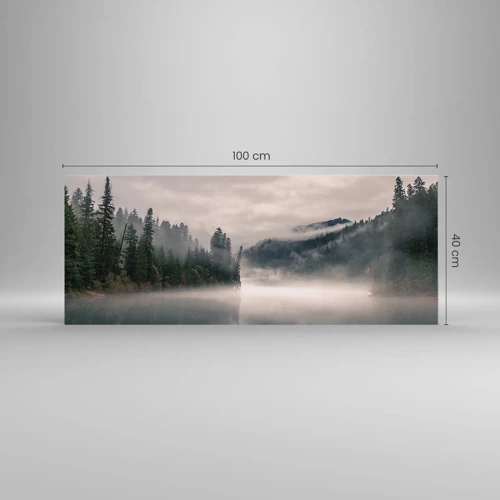 Impression sur verre - Image sur verre - Reflet dans le brouillard - 100x40 cm