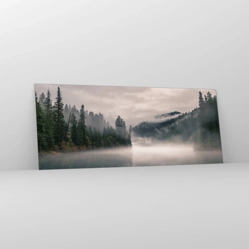 Impression sur verre - Image sur verre - Reflet dans le brouillard - 100x40 cm