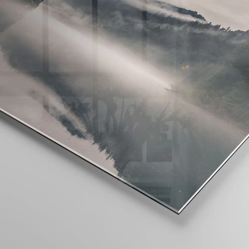 Impression sur verre - Image sur verre - Reflet dans le brouillard - 100x40 cm