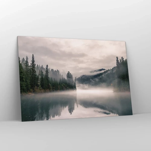 Impression sur verre - Image sur verre - Reflet dans le brouillard - 120x80 cm