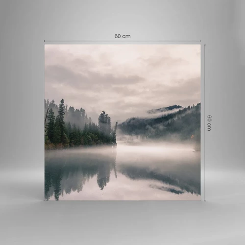 Impression sur verre - Image sur verre - Reflet dans le brouillard - 60x60 cm