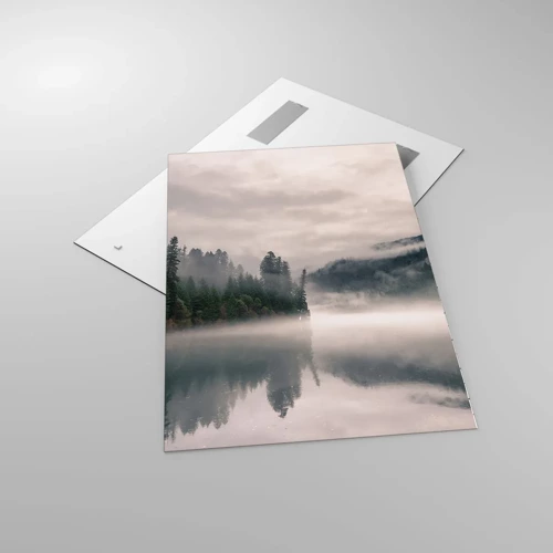 Impression sur verre - Image sur verre - Reflet dans le brouillard - 70x100 cm
