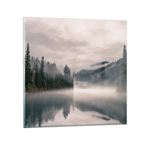 Impression sur verre - Image sur verre - Reflet dans le brouillard - 70x70 cm