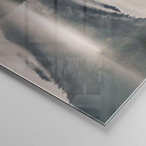 Impression sur verre - Image sur verre - Reflet dans le brouillard - 70x70 cm