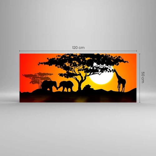 Impression sur verre - Image sur verre - Rencontre dans la savane - 120x50 cm