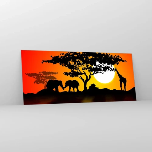 Impression sur verre - Image sur verre - Rencontre dans la savane - 120x50 cm