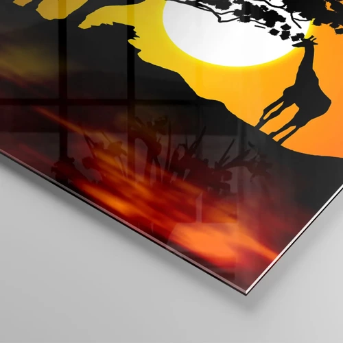 Impression sur verre - Image sur verre - Rencontre dans la savane - 120x50 cm