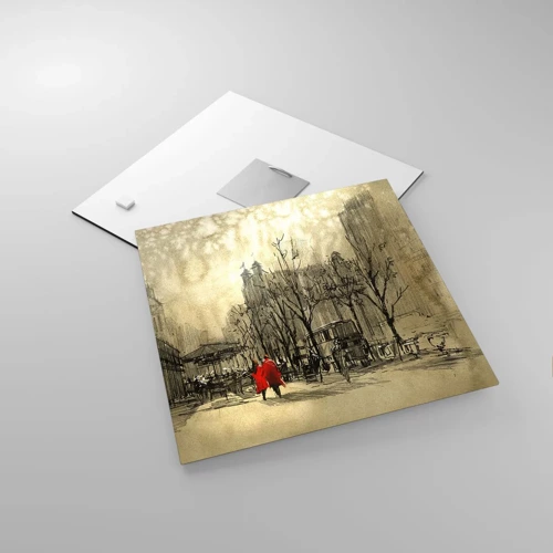 Impression sur verre - Image sur verre - Rendez-vous dans le brouillard de Londres - 30x30 cm