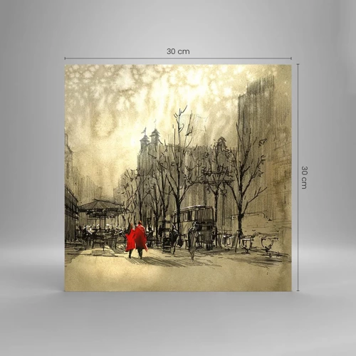 Impression sur verre - Image sur verre - Rendez-vous dans le brouillard de Londres - 30x30 cm