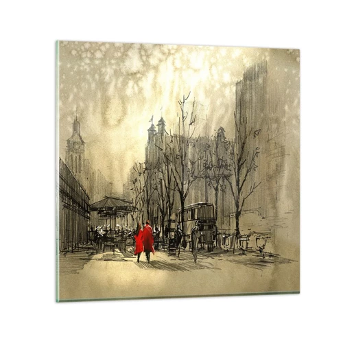 Impression sur verre - Image sur verre - Rendez-vous dans le brouillard de Londres - 50x50 cm