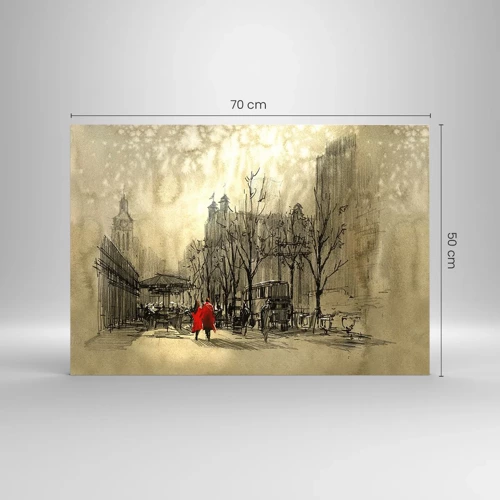 Impression sur verre - Image sur verre - Rendez-vous dans le brouillard de Londres - 70x50 cm