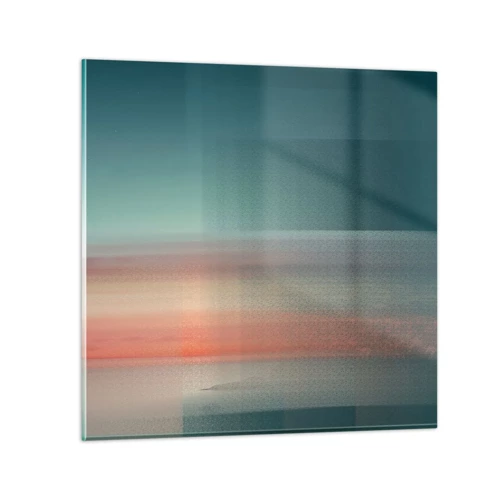 Impression sur verre - Image sur verre - Résumé : vagues de lumière - 40x40 cm