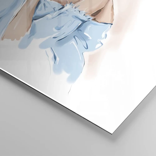Impression sur verre - Image sur verre - Rêveuse en bleu - 120x80 cm