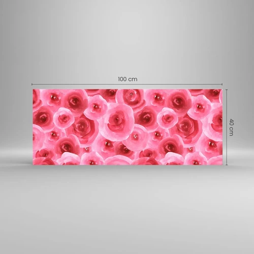 Impression sur verre - Image sur verre - Roses en-haut et en-bas - 100x40 cm