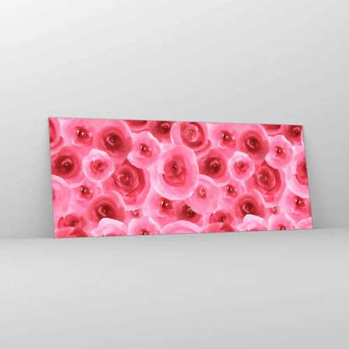 Impression sur verre - Image sur verre - Roses en-haut et en-bas - 100x40 cm