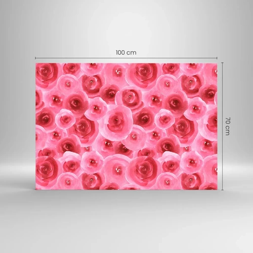 Impression sur verre - Image sur verre - Roses en-haut et en-bas - 100x70 cm