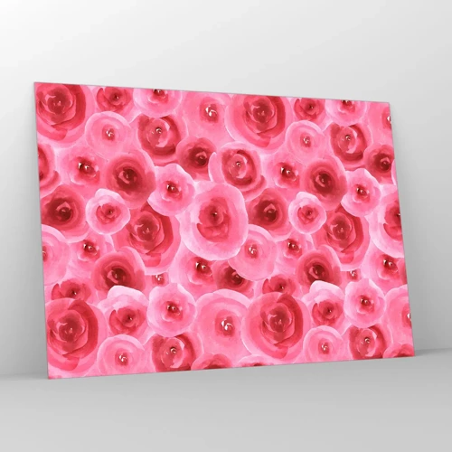 Impression sur verre - Image sur verre - Roses en-haut et en-bas - 100x70 cm