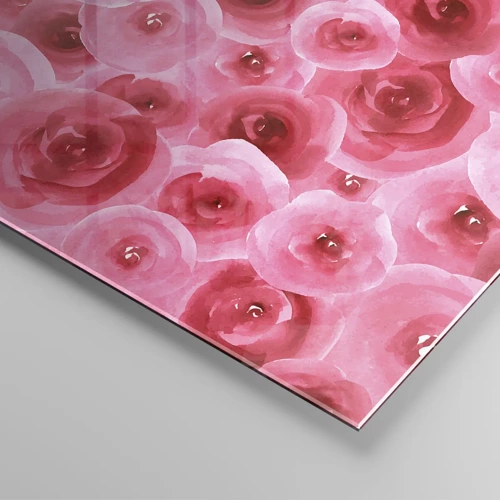 Impression sur verre - Image sur verre - Roses en-haut et en-bas - 100x70 cm
