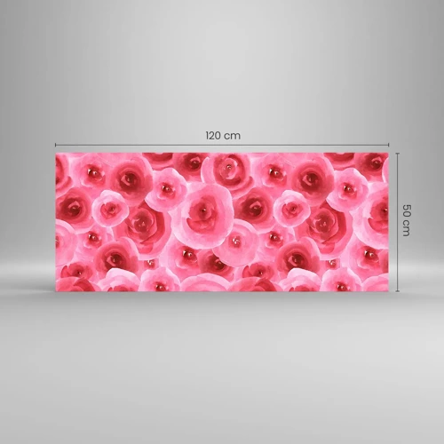 Impression sur verre - Image sur verre - Roses en-haut et en-bas - 120x50 cm