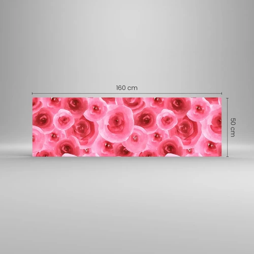 Impression sur verre - Image sur verre - Roses en-haut et en-bas - 160x50 cm