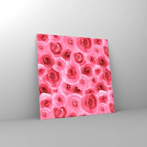 Impression sur verre - Image sur verre - Roses en-haut et en-bas - 30x30 cm