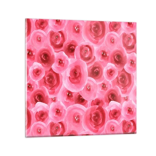 Impression sur verre - Image sur verre - Roses en-haut et en-bas - 50x50 cm