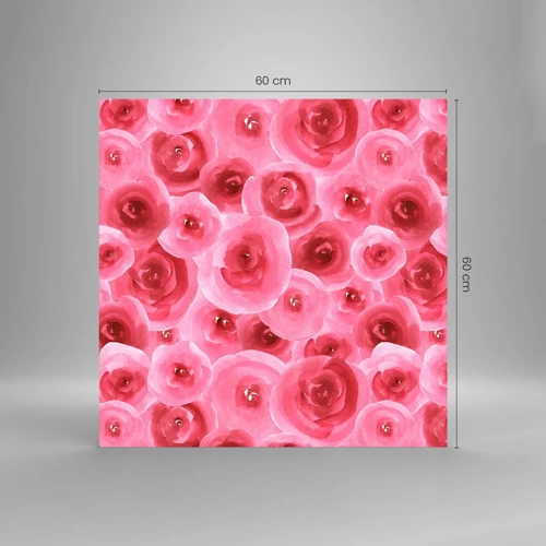 Impression sur verre - Image sur verre - Roses en-haut et en-bas - 60x60 cm