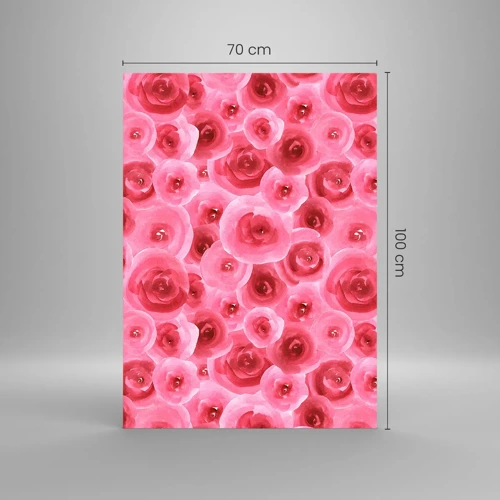 Impression sur verre - Image sur verre - Roses en-haut et en-bas - 70x100 cm