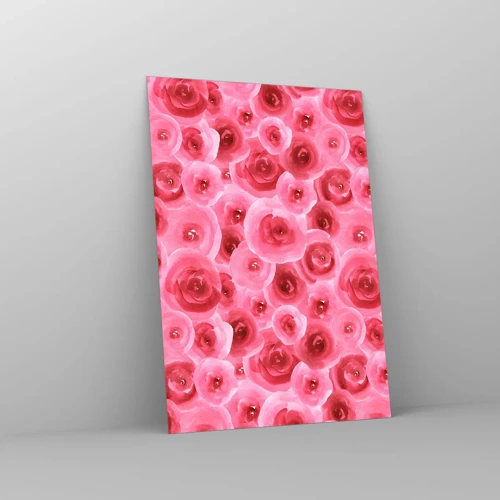 Impression sur verre - Image sur verre - Roses en-haut et en-bas - 70x100 cm