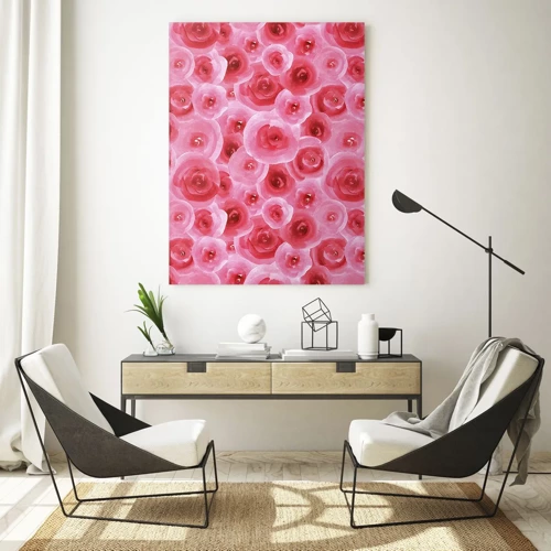 Impression sur verre - Image sur verre - Roses en-haut et en-bas - 70x100 cm