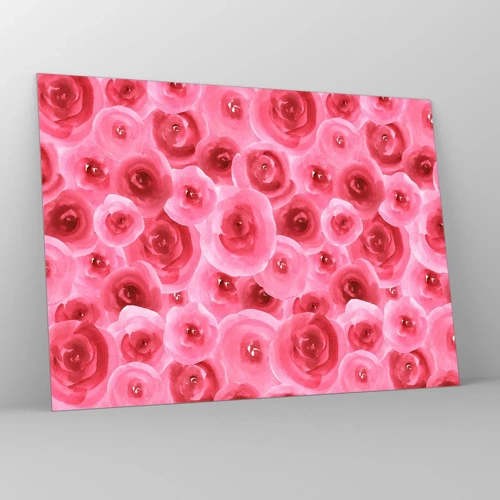 Impression sur verre - Image sur verre - Roses en-haut et en-bas - 70x50 cm