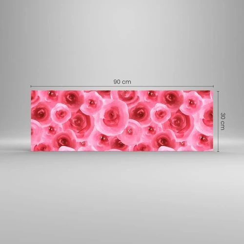 Impression sur verre - Image sur verre - Roses en-haut et en-bas - 90x30 cm