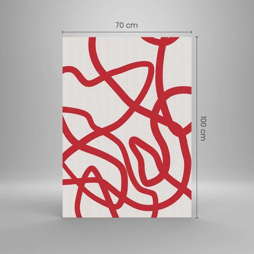 Impression sur verre - Image sur verre - Rouge sur blanc - 70x100 cm