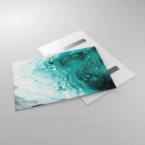 Impression sur verre - Image sur verre - Se fondre dans le bleu et le turquoise - 120x80 cm