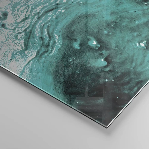 Impression sur verre - Image sur verre - Se fondre dans le bleu et le turquoise - 120x80 cm