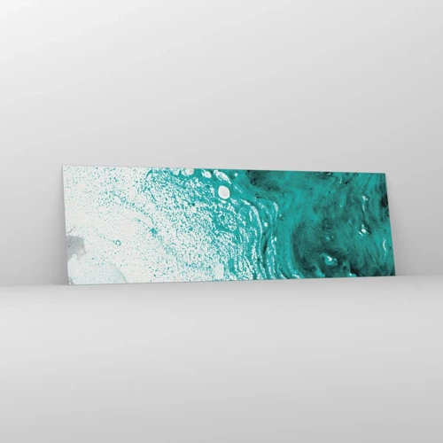 Impression sur verre - Image sur verre - Se fondre dans le bleu et le turquoise - 160x50 cm