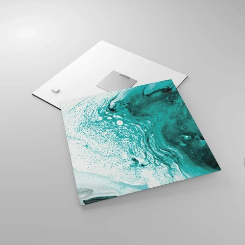 Impression sur verre - Image sur verre - Se fondre dans le bleu et le turquoise - 30x30 cm