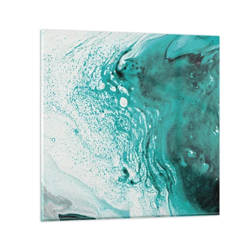 Impression sur verre - Image sur verre - Se fondre dans le bleu et le turquoise - 40x40 cm