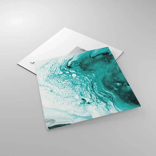 Impression sur verre - Image sur verre - Se fondre dans le bleu et le turquoise - 40x40 cm