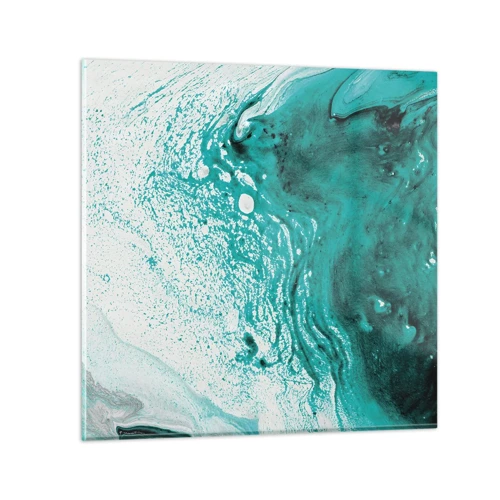 Impression sur verre - Image sur verre - Se fondre dans le bleu et le turquoise - 60x60 cm