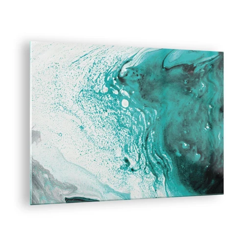 Impression sur verre - Image sur verre - Se fondre dans le bleu et le turquoise - 70x50 cm