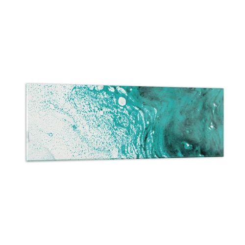 Impression sur verre - Image sur verre - Se fondre dans le bleu et le turquoise - 90x30 cm