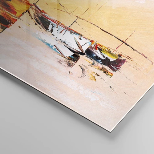 Impression sur verre - Image sur verre - Soirée à la marina - 100x40 cm