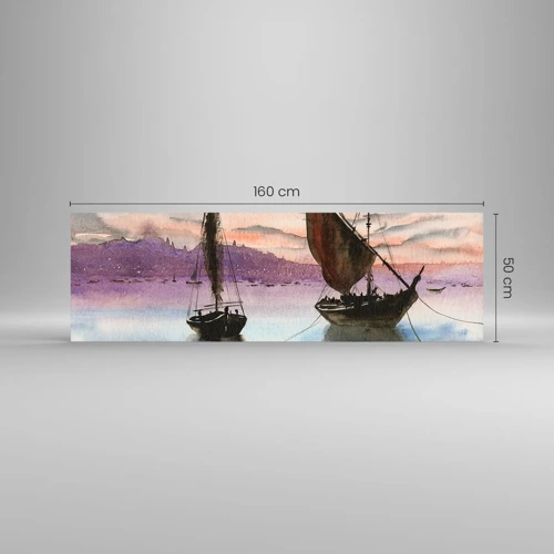Impression sur verre - Image sur verre - Soirée au port - 160x50 cm