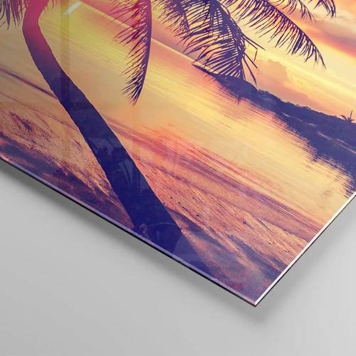 Impression sur verre - Image sur verre - Soirée sous les palmiers - 100x40 cm