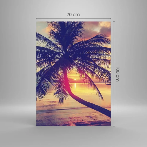 Impression sur verre - Image sur verre - Soirée sous les palmiers - 70x100 cm
