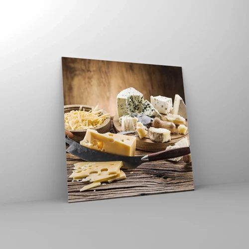 Impression sur verre - Image sur verre - Sourire au fromage - 40x40 cm