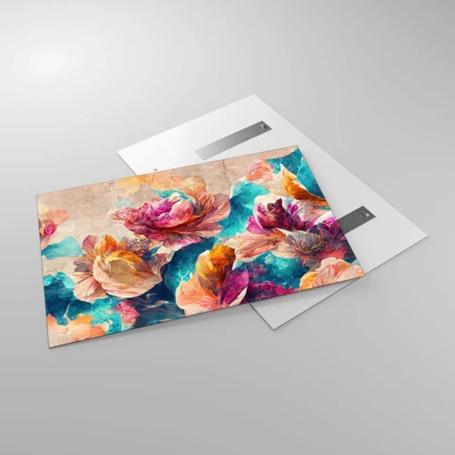 Impression sur verre - Image sur verre - Splendeur colorée du bouquet - 120x80 cm