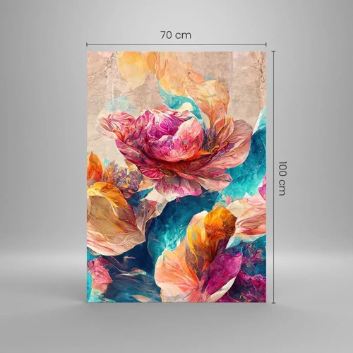 Impression sur verre - Image sur verre - Splendeur colorée du bouquet - 70x100 cm